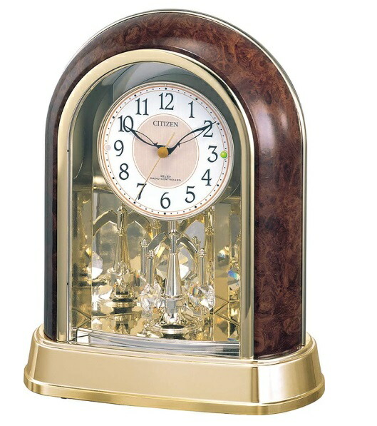 楽天市場】シチズン 置き時計 電波時計 パルドリームR414 茶色