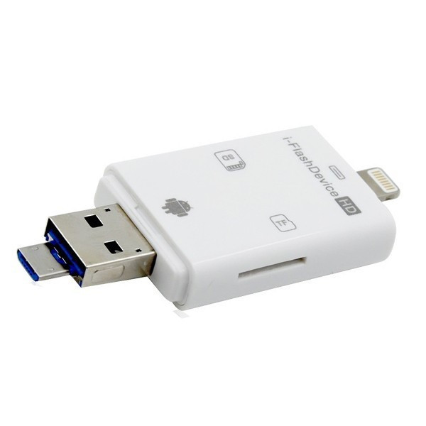 iPhone iPad カードリーダー ライター i-FlashDevice USB MicroUSB Lightning接続 USBメモリー  定形外郵便 送料無料 代引不可 【50％OFF】