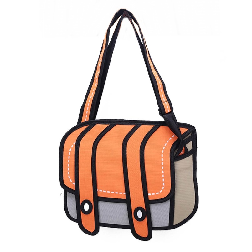楽天市場 イラストのようなかわいいバッグ 二次元ショルダーバッグ オレンジ イラストバッグ おもしろバッグ おしゃれ 送料無料 一部地域を除く Youshowshop