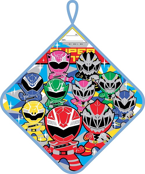 スーパー戦隊シリーズ ループ付き ハンドタオル 約34X34cm ブルー ナストーコーポレーション [ゆうパケット発送、送料無料、代引不可]画像