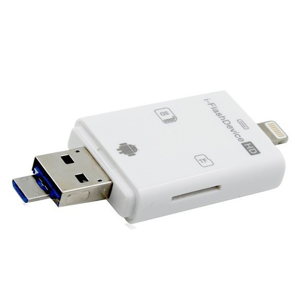 iPhone iPad カードリーダー ライター i-FlashDevice USB MicroUSB Lightning接続 USBメモリー[カードリーダー]【smtb-KD】[定形外郵便、送料無料、代引不可]