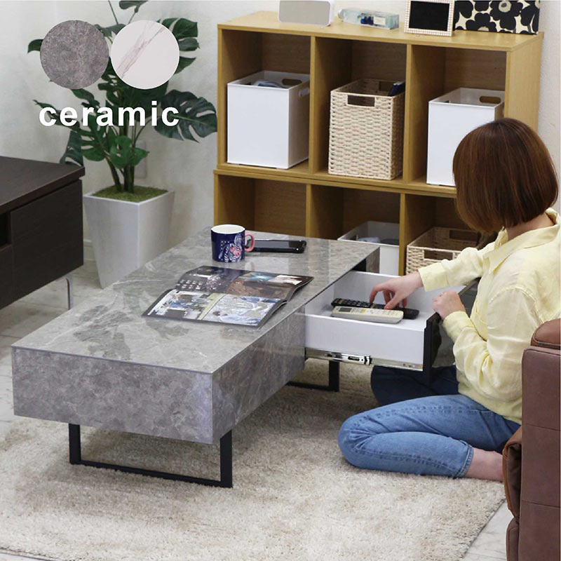 ☆び☆美品 ローテーブル おしゃれ インテリア 完成品 大理石調 楽天市場】大理石 ローテーブル 収納付き セラミック 110cm