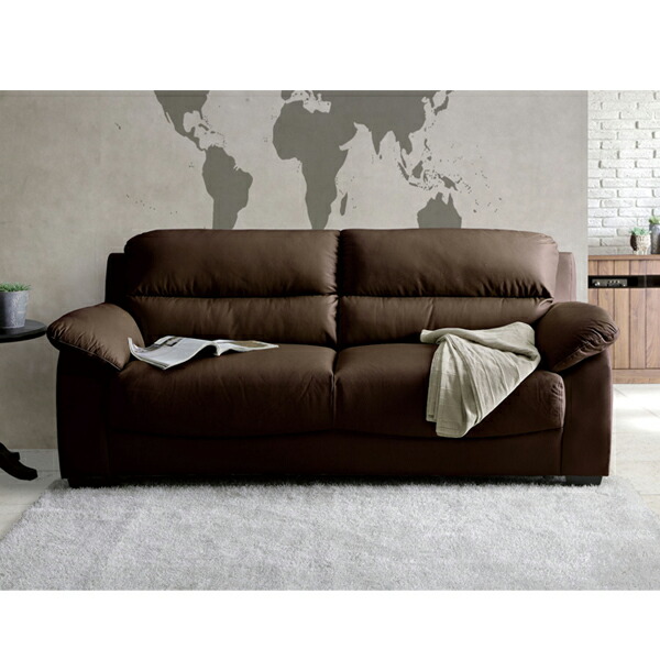 楽天市場】ソファ 3P ダークブラウン ライトブラウン レザー 本革 3人