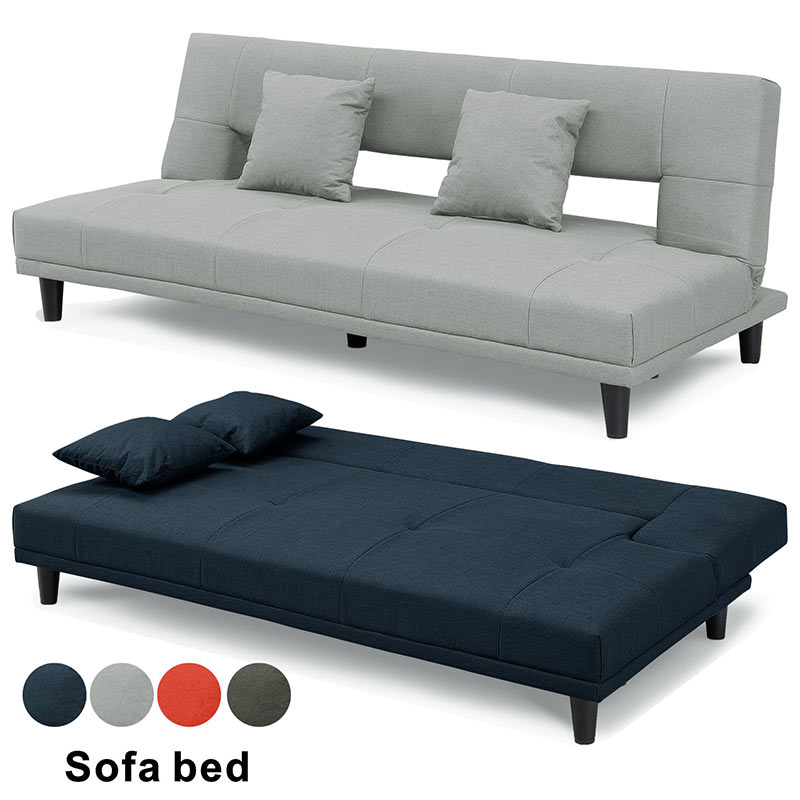 楽天市場】2way ソファーベッド グレー 折りたたみ リクライニング