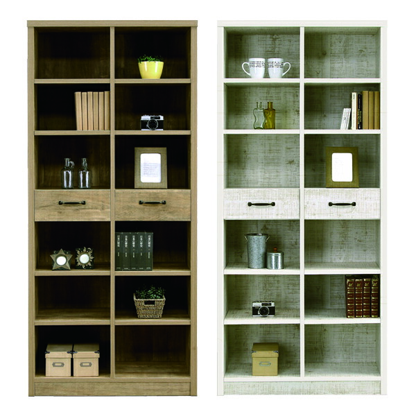 【楽天市場】【マラソン期間中 3,000円OFFクーポン】アンティーク調 本棚 オープンボード 幅80 ライトブラウン ホワイト 2色対応