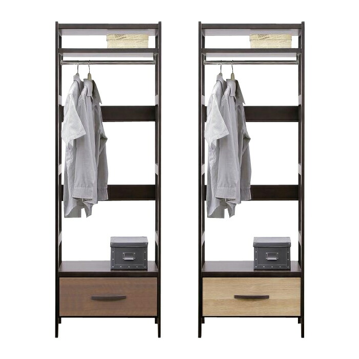 ワードローブ 引き出し付き 幅60cm ハンガーラック ハンガーラック ワードローブ スリム 幅60cm 引き出し収納付き