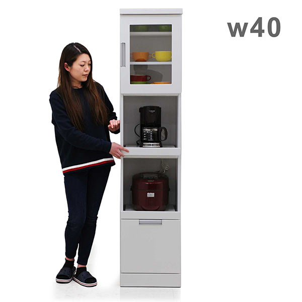 楽天市場】食器棚 幅40 スリム カップボード 隙間収納 40cm