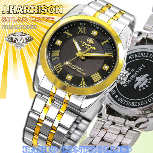 【楽天市場】ジョン・ハリソン[J.HARRISON]4石天然ダイヤモンド付 ソーラー電波時計 JH-096MGB メンズ 紳士用：サン・ホーム