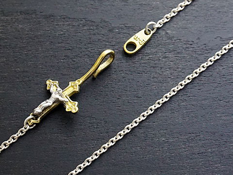 【good vibrations】【イエス・キリスト/クロス】 Silver925/Brass チェーン/48cm