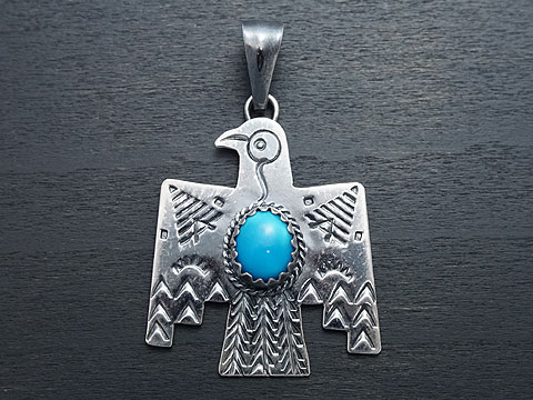 【ブルージェム/ターコイズ】【サンダーバード】 Silver925 ペンダントトップ｜VARIOUS JEWELRY