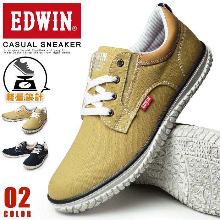 【送料無料】EDWIN エドウィン スニーカー メンズ カジュアルシューズ 軽量 防滑 ウォーキングシューズ コンフォートシューズ サイドゴア ローカット 男性 靴 紳士靴 メンズシューズ/2026新作 春夏 トレンド