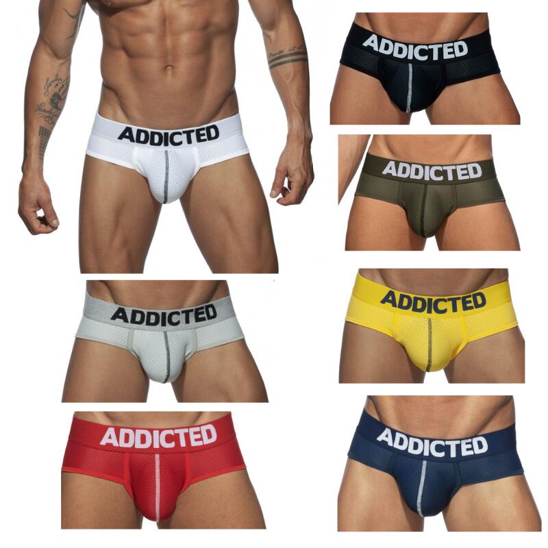 ADDICTED(アディクティッド) ブリーフ ローライズ プッシュアップ メッシュ 無地 メンズ下着 男性下着 下着 アンダーウェア インナー パンツ メンズ 紳士 ロゴ ジム スポーツ おしゃれ AD805