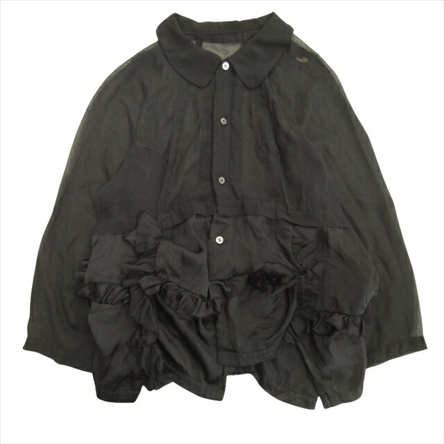 09ss ハート イッセイミヤケ HaaT ISSEY MIYAKE リネン バンブー ノーカラー シャツ ブラウス カットソー サイズ3 黒 ブラック レディース 09ss ハート イッセイミヤケ HaaT ISSEY MIYAKE リネン バンブー