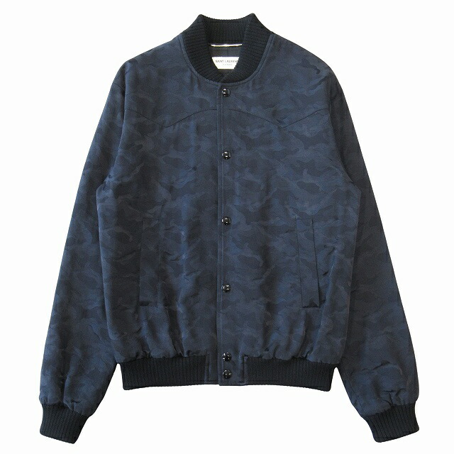 ひなさん購入　Saint Laurent teddy　スタジャン ネイビー美品 楽天市場】サンローラン テディジャケットの通販