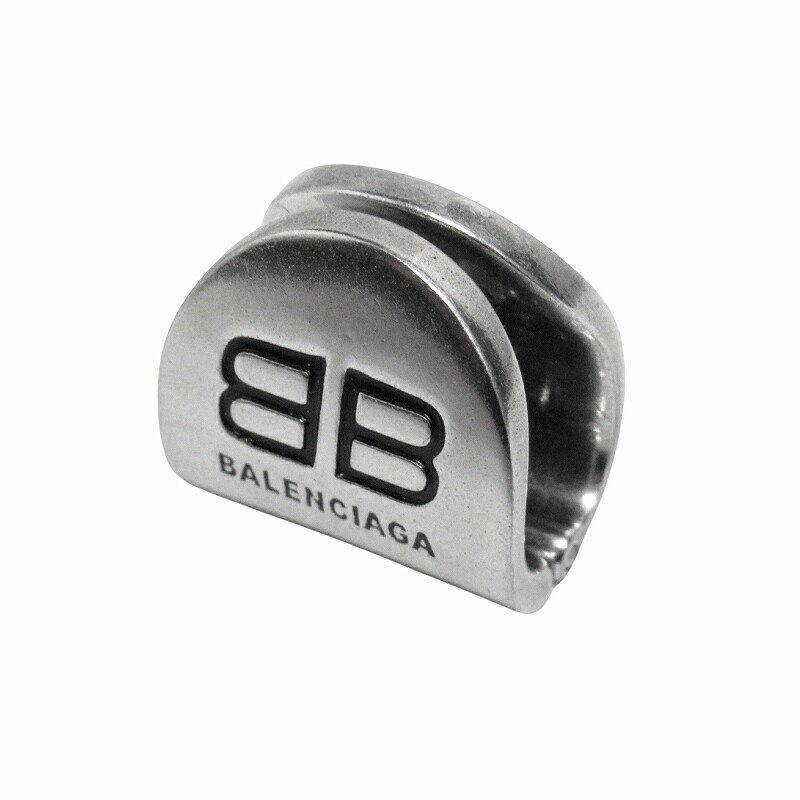 バレンシアガ ロゴ イヤーカフ BALENCIAGA ユニセックス シルバー BALENCIAGA バレンシアガ イヤリング アクセサリー ロゴ フープ