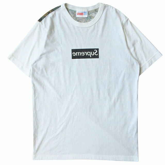 supreme ギャルソン tシャツ Supreme x Comme Des Garcons Shirt Split Box Logo Tee BLK/WHT