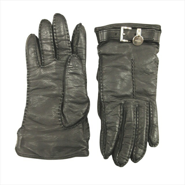 PRADA ブラック 手袋 ニット Black Re-nylon And Shearling Gloves | PRADA