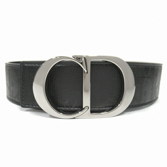 クリスチャンディオール レザーベルト 95CM ブラック DIOR ディオール ベルト オブリーク リバーシブル ベルト