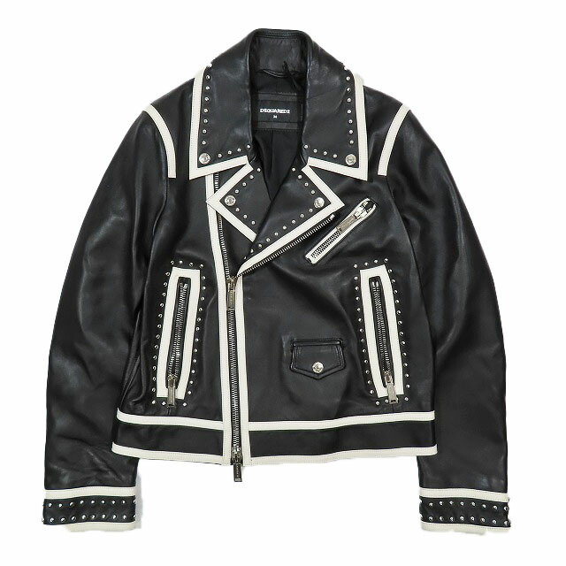 稀少✨　dsquared2 ライダース　レザー　変形　48 イタリー DSQUARED2（ディースクエアード） レザージャケット ライダース