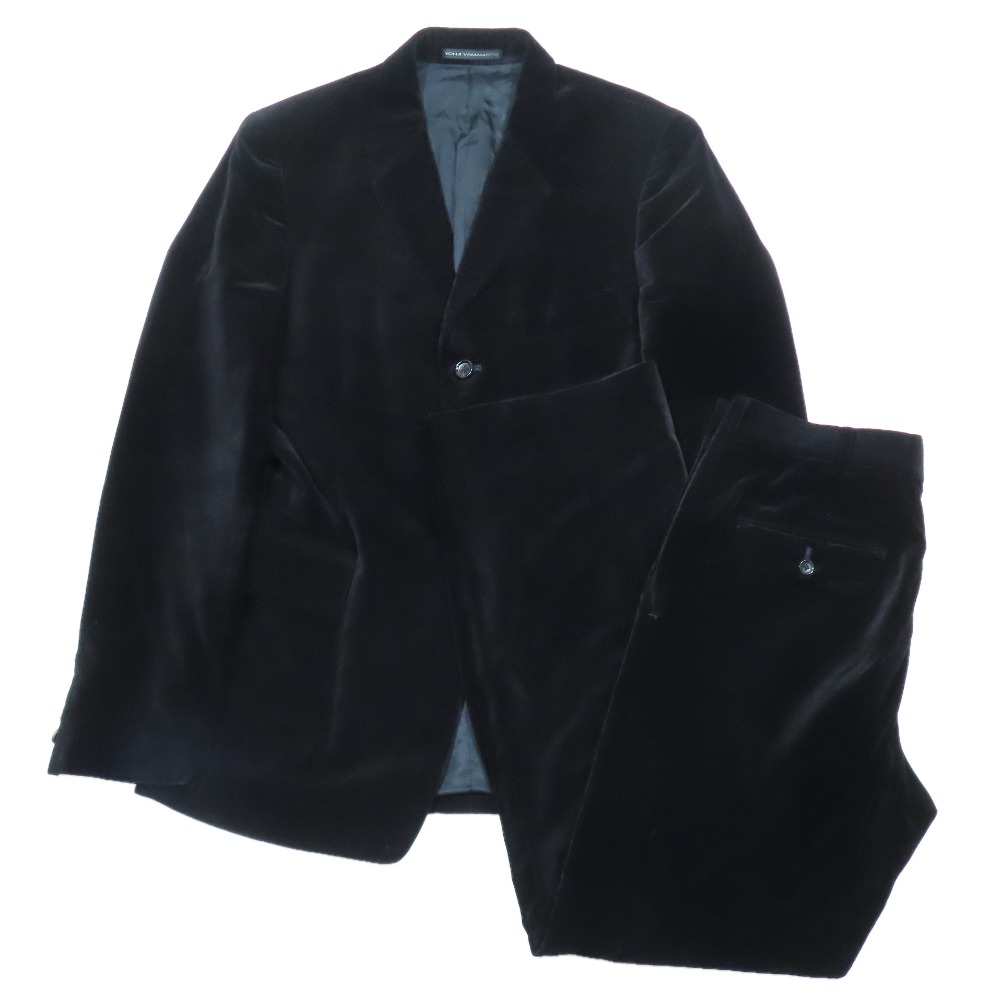 【中古】美品 05aw Y's for men ワイズフォーメン ヨウジヤマモト ベロア スーツ セットアップ テーラードジャケット パンツ ヴィンテージ 3黒 メンズ Re：MODE ブランド古着のリモード｜Re：MODE　ブランド古着のリモード