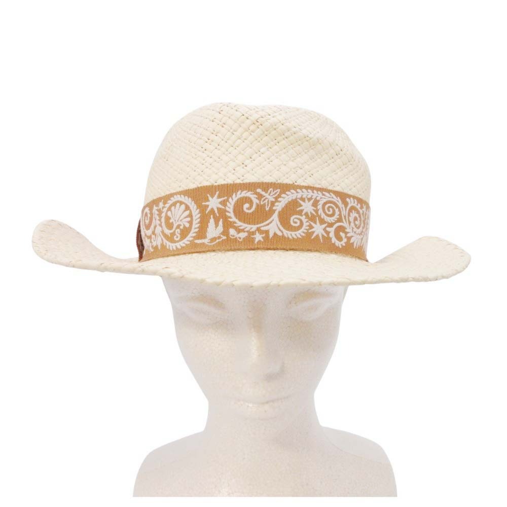 【中古】未使用 23ss HERMES エルメス GARDEN SOUS LE CHARME D'ORPHEE HAT ストローハット 中折れ帽子 エクアドル製 57cm ベージュ レディース Re：MODE ブランド古着のリモード｜Re：MODE　ブランド古着のリモード