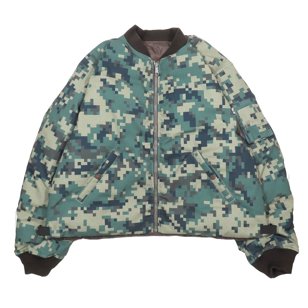 【中古】新品同様 24AW BEAMS ビームス 迷彩 リバーシブル ダウンジャケット フライトジャケット 11-18-1829-120 ブルゾン グリーン L メンズ Re:MODE ブランド古着のリモード|Re:MODE ブランド古着のリモード