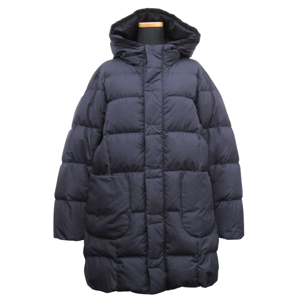【中古】美品 Gymphlex ジムフレックス ダウン ジャケット ブルゾン フード サイズ12 S相当 紺 ネイビー レディース Re：MODE ブランド古着のリモード｜Re：MODE　ブランド古着のリモード