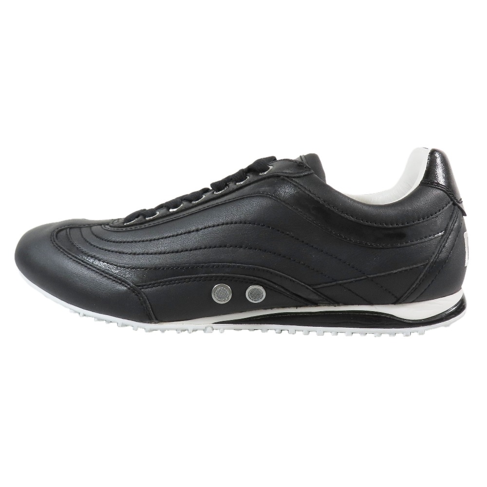 【中古】未使用 DOLCE&GABBANA ドルチェアンドガッバーナ SWAN スワン ローカット スニーカー ロゴ レザー シューズ 41.5 ブラック メンズ Re:MODE ブランド古着のリモード|Re:MODE ブランド古着のリモード