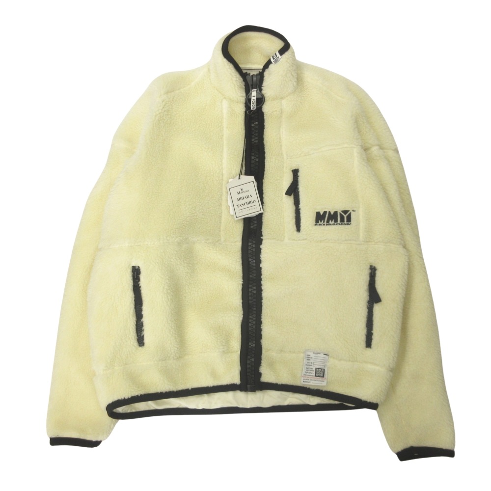 【中古】新品同様 24aw Maison MIHARA YASUHIRO メゾンミハラヤスヒロ WIDE BACK BOA BLOUSON ボアブルゾン ジャケット フリース 44 ホワイト メンズ Re：MODE ブランド古着のリモード｜Re：MODE　ブランド古着のリモード