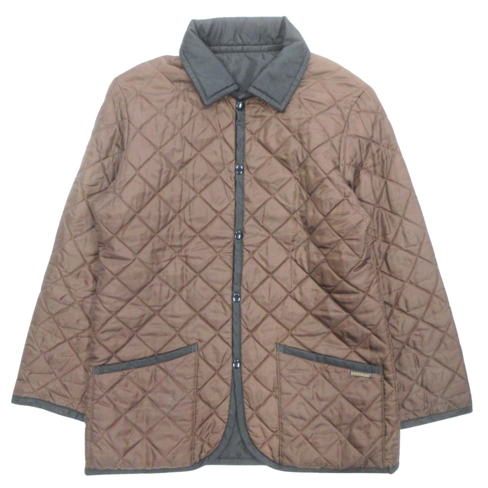 【中古】良品 LAVENHAM ラベンハム キルティング ジャケット ブルゾン リバーシブル パイピング サイズ38 茶 ブラウン 黒 ブラック メンズ Re：MODE ブランド古着のリモード｜Re：MODE　ブランド古着のリモード