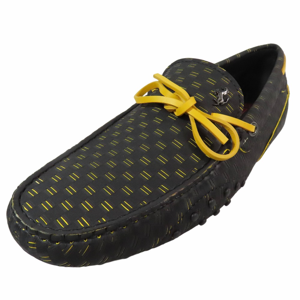 【中古】未使用 TOD'S トッズ Ferrari フェラーリ GOMMINO NUOVO LACC ゴンミーニ ローファー ドライビングシューズ レザー 5.5 黒 黄 メンズ Re:MODE ブランド古着のリモード|Re:MODE ブランド古着のリモード