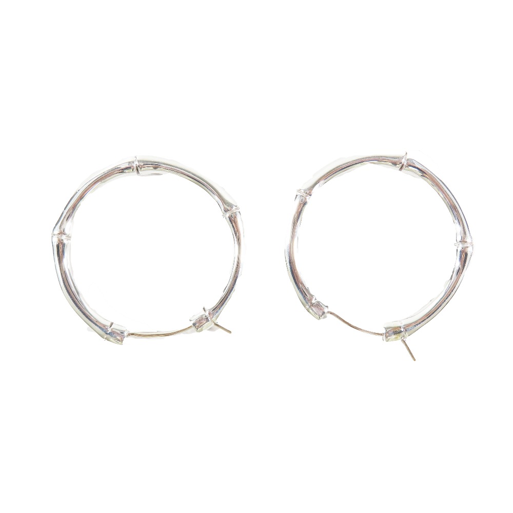 【中古】新品同様 新品仕上げ済 GUCCI グッチ バンブー フープ ピアス シルバー SV925 両耳 ピアス シルバー アクセサリー ジュエリー レディース Re：MODE ブランド古着のリモード｜Re：MODE　ブランド古着のリモード