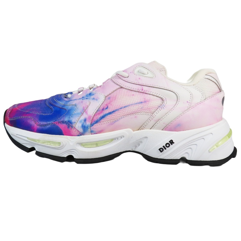 【中古】未使用 DIOR ディオール CD1 Tie Dye タイダイ テクニカル スニーカー ペイント グラデーション 靴 シューズ 41 ピンク パープル メンズ Re：MODE ブランド古着のリモード｜Re：MODE　ブランド古着のリモード