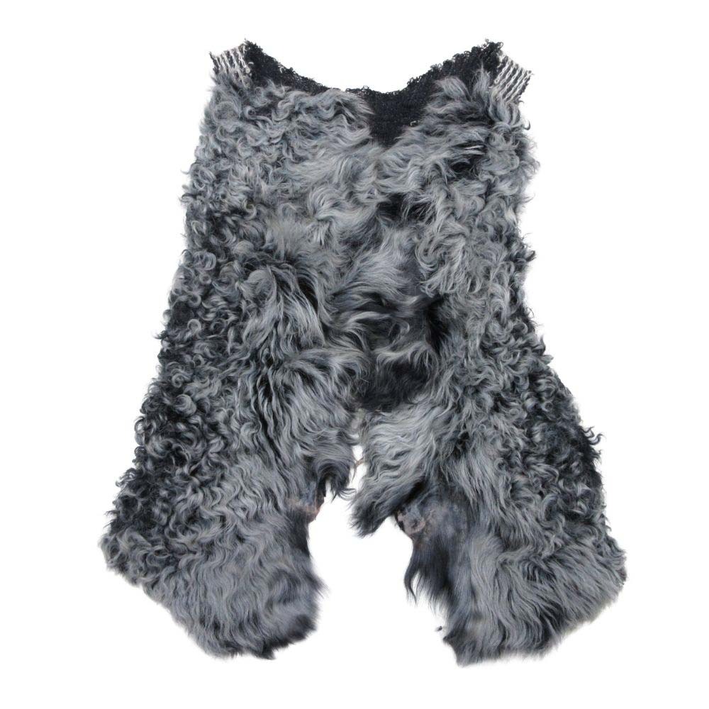 【中古】美品 IF SIX WAS NINE イフシックスワズナイン カルガンラムファー カールファー ニット ベスト ジレ モヘヤブレンド F ミックス レディース Re：MODE ブランド古着のリモード
