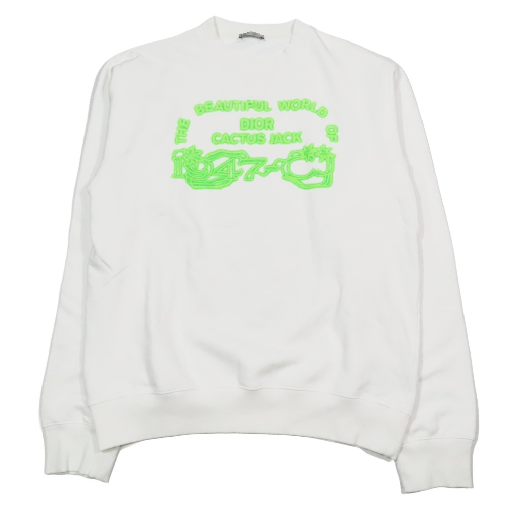 【中古】未使用 22SS Dior ディオール x Cactus Jack カステルバジャック ロゴ スウェット トレーナー コラボ 長袖 裏起毛 XL ホワイト メンズ Re：MODE ブランド古着のリモード｜Re：MODE　ブランド古着のリモード