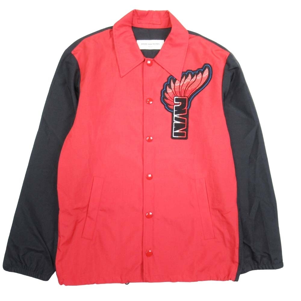 【中古】新品同様 23ss DRIES VAN NOTEN ドリスヴァンノッテン VORRIE EMB コーチジャケット ブルゾン アウター M レッド&times;ブラック メンズ Re：MODE ブランド古着のリモード｜Re：MODE　ブランド古着のリモード