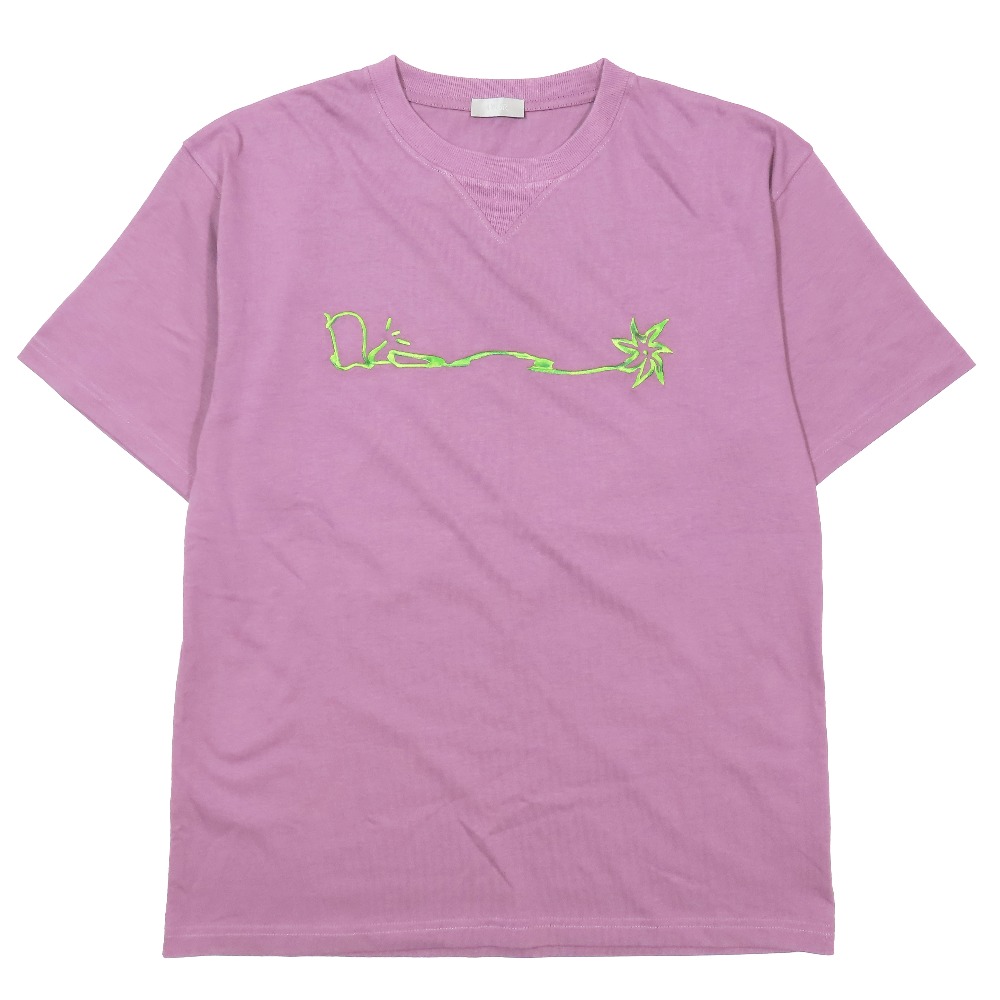 【中古】未使用 22AW DIOR ディオール &times; TRAVIS SCOTT トラヴィススコット CACTUS JACK コラボロゴ Tシャツ 半袖 カットソー 刺繍 L パープル メンズ Re：MODE ブランド古着のリモード｜Re：MODE　ブランド古着のリモード