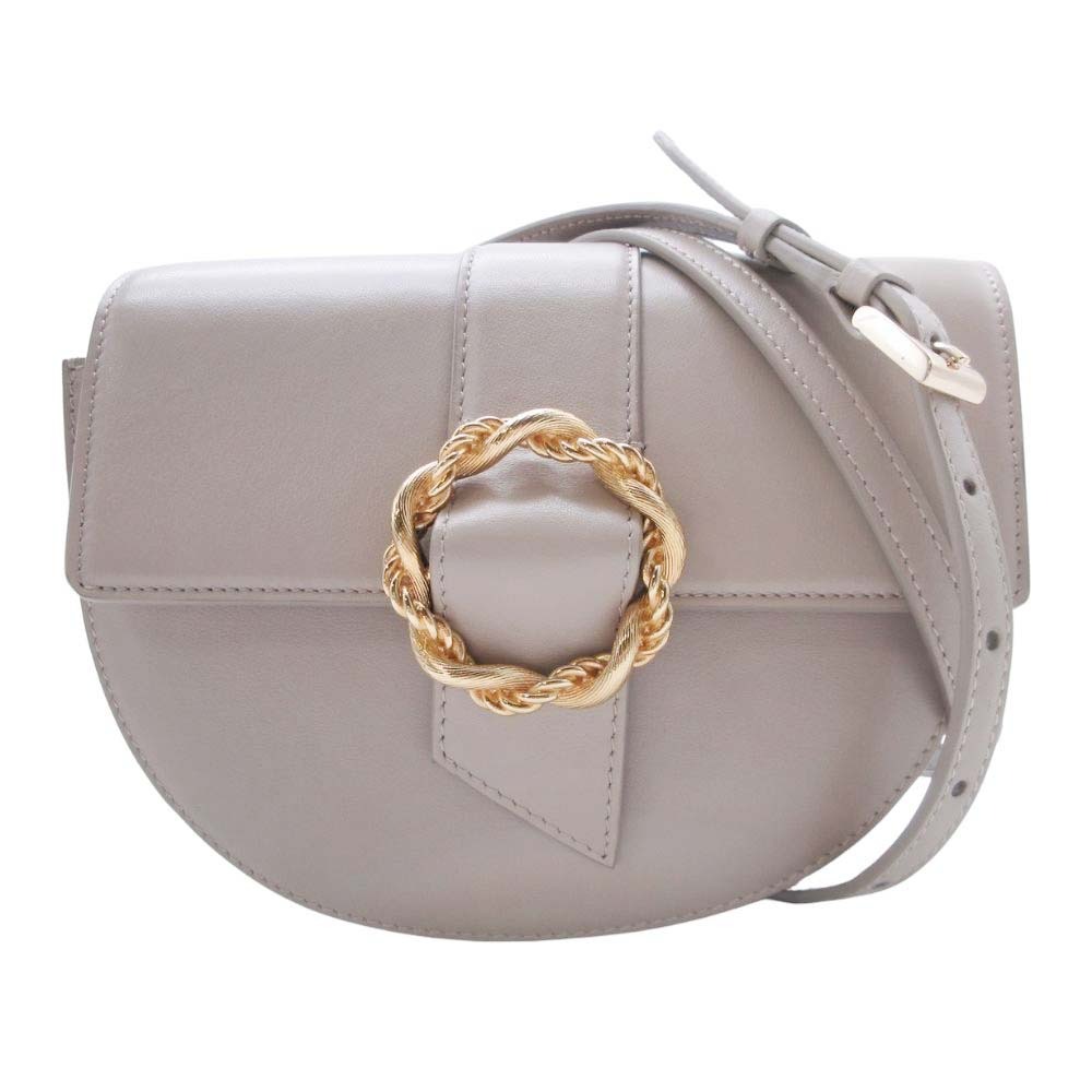 【中古】新品同様 ADEAM アディアム Half Moon Pochette ハーフムーン ポシェット レザー ショルダー バッグ チェーン ゴールド金具 ベージュ レディース Re：MODE ブランド古着のリモード