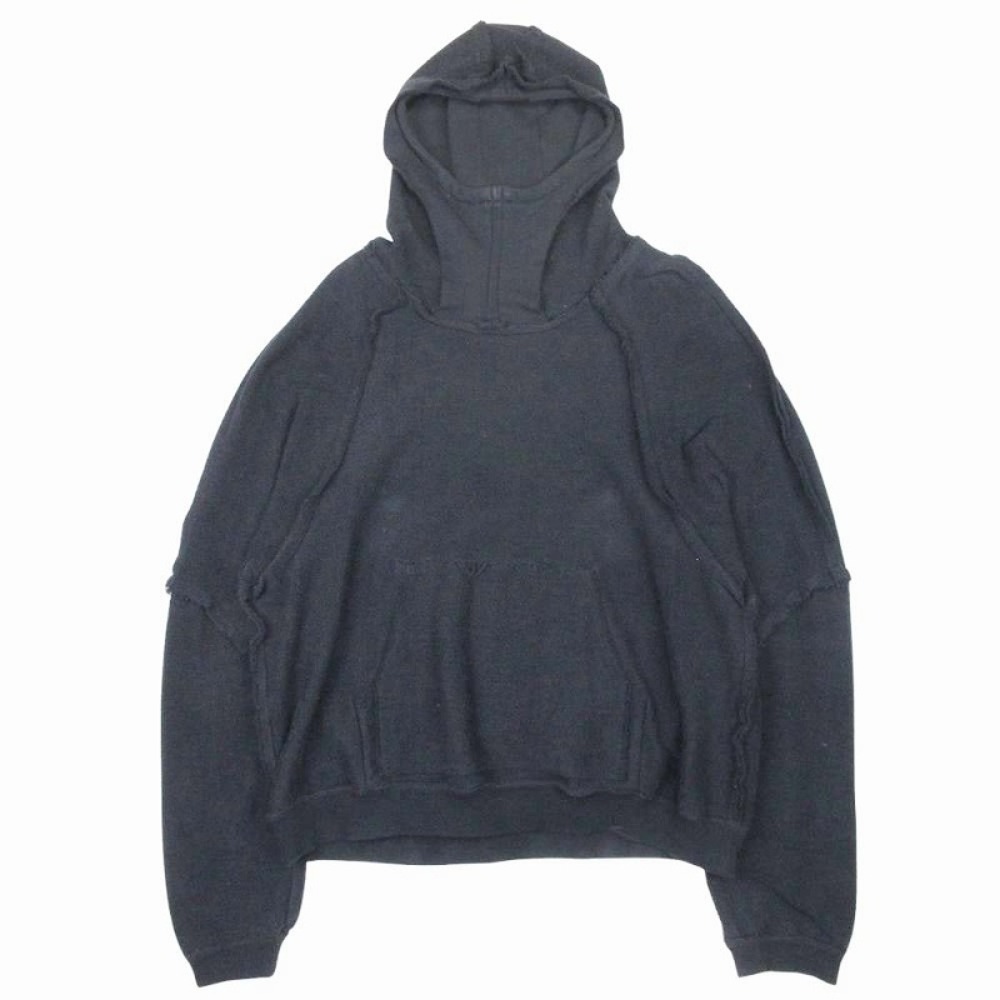 【中古】美品 HLVTC ヘルベチカ ヘルベチカラボ LAB Hoodie 01 スウェット リバーシブル フーディー パーカー 裏毛 黒 ブラック メンズ Re：MODE ブランド古着のリモード｜Re：MODE　ブランド古着のリモード
