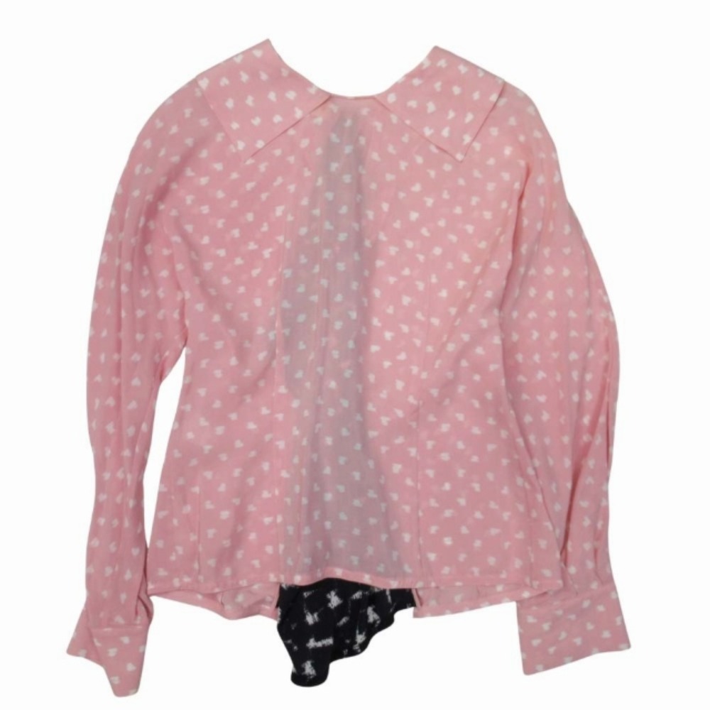 【中古】美品 MARNI マルニ ドットペイント シルクシフォン ブラウス 襟付き プルオーバー シャツ 36 ピンク レディース Re：MODE ブランド古着のリモード｜Re：MODE　ブランド古着のリモード 8,016円