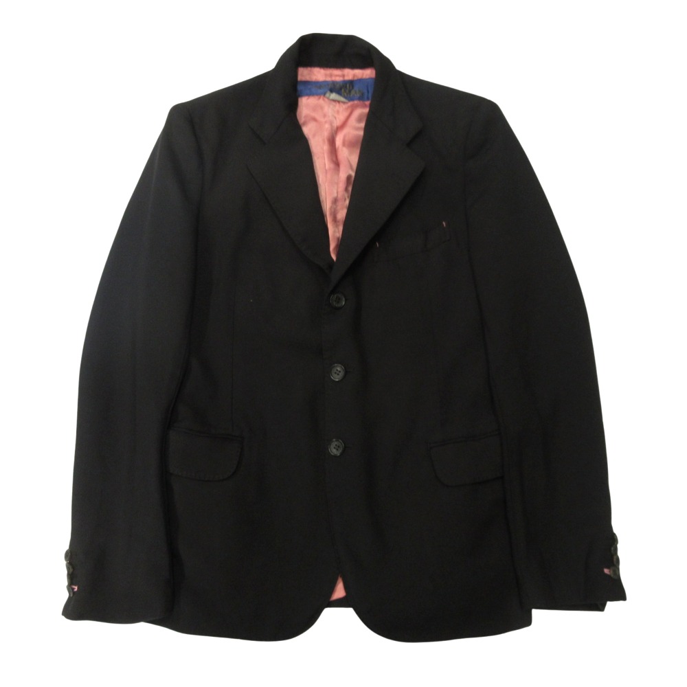 【中古】美品 JUNYA WATANABE MAN ジュンヤワタナベマン 17aw 製品染め テーラードエステル ジャケット 3B コムデギャルソン XS 黒 ブラック メンズ Re:MODE ブランド古着のリモード|Re:MODE ブランド古着のリモード