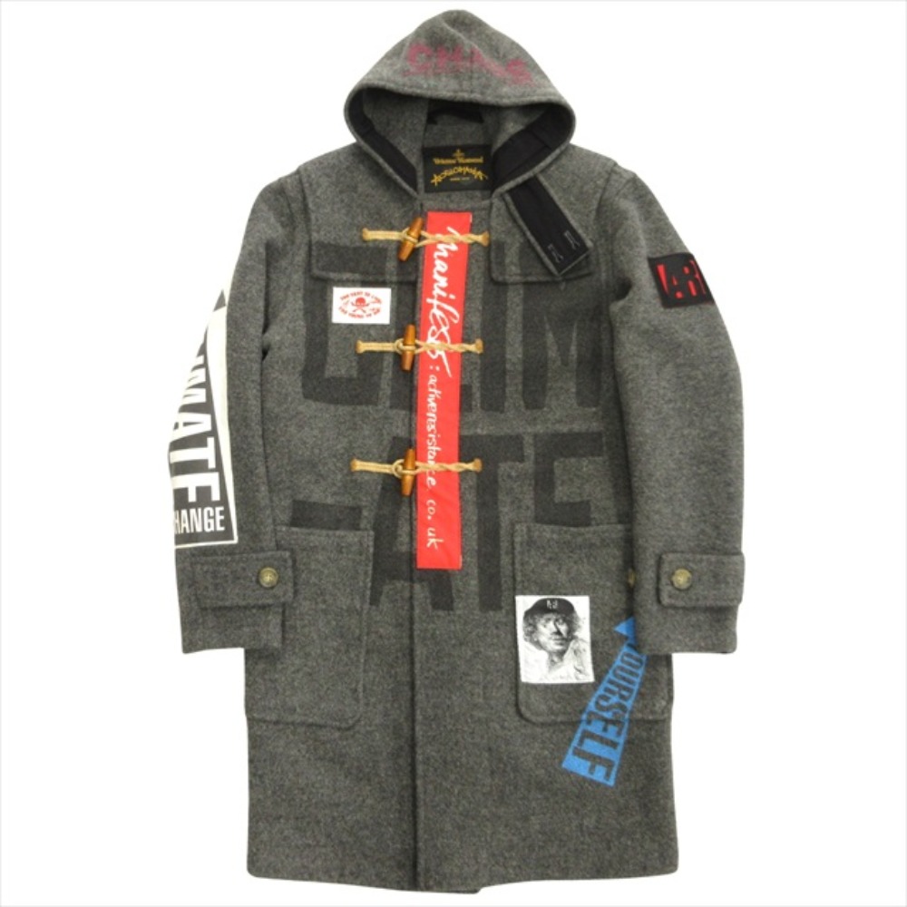【中古】新品同様 Vivienne Westwood ANGLOMANIA ヴィヴィアンウエストウッド Monty Duffle Coat モンティ ダッフル コート ジャケット XS グレー メンズ Re：MODE ブランド古着のリモード｜Re：MODE　ブランド古着のリモード