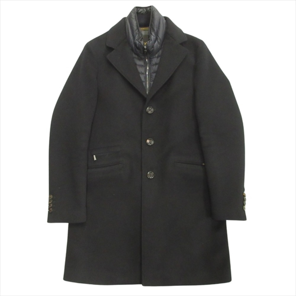【中古】美品 MOORER ムーレー HARRIS-LE ダウン レイヤード チェスター コート ジャケット ブルゾン ウール カシミヤ 46 ダークネイビー メンズ Re:MODE ブランド古着のリモード|Re:MODE ブランド古着のリモード