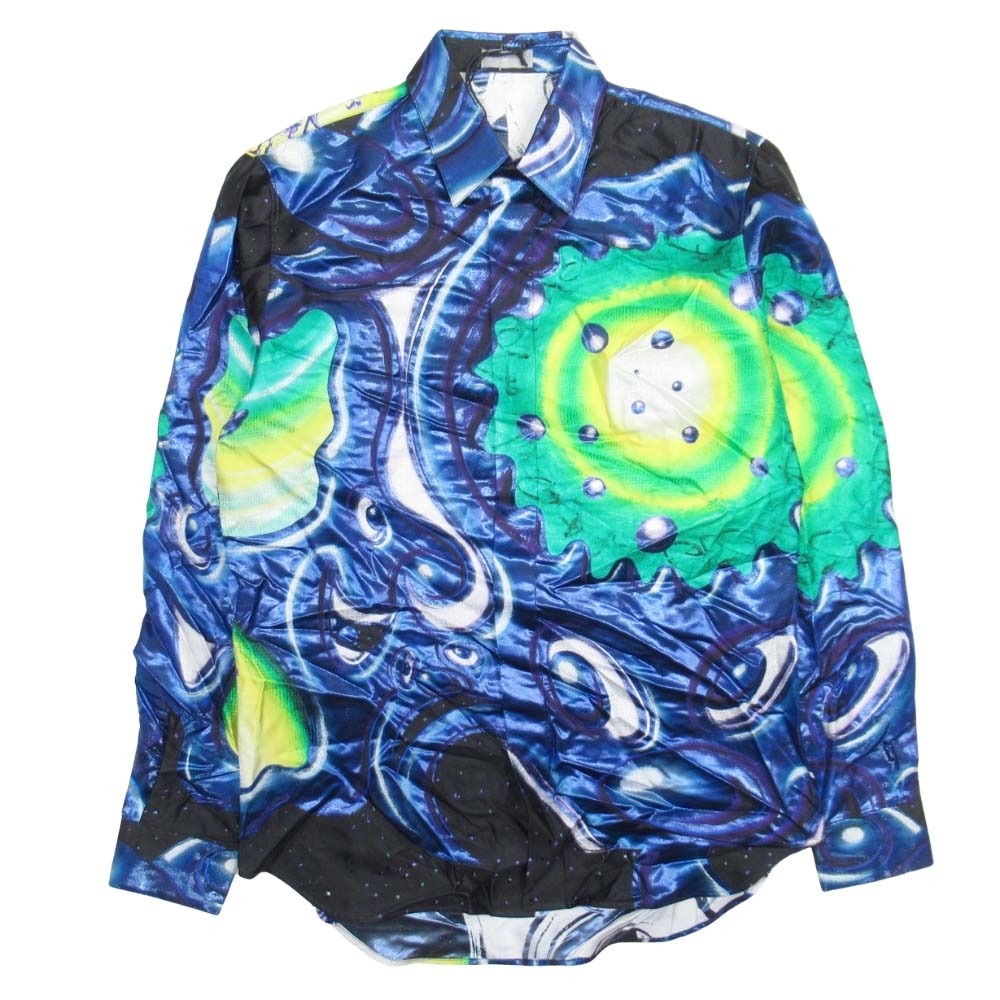 【中古】未使用 DIOR HOMME ディオール・オム 21aw ケニーシャーフ 総柄 ジャガード シャツ 長袖 トップス 39 ネイビーマルチ メンズ Re:MODE ブランド古着のリモード|Re:MODE ブランド古着のリモード