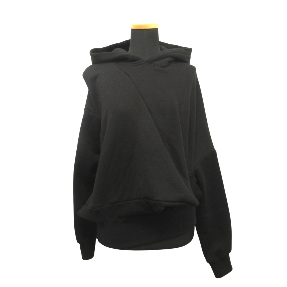 【中古】良品 JUNYA WATANABE ジュンヤワタナベ 25aw 綿裏毛デザインフーディー パーカー スウェット 再構築 コムデギャルソン S 黒 ブラック レディース Re:MODE ブランド古着のリモード|Re:MODE ブランド古着のリモード