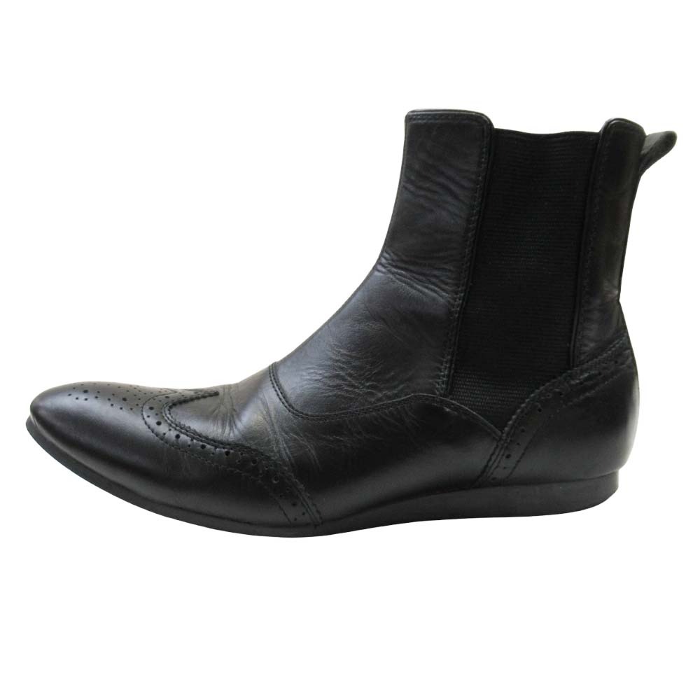 【中古】良品 Yohji Yamamoto +NOIR ヨウジヤマモトプリュスノアール サイドゴアブーツ メダリオン チェルシーブーツ シューズ 靴 4/25.5 黒 レディース Re：MODE ブランド古着のリモード｜Re：MODE　ブランド古着のリモード