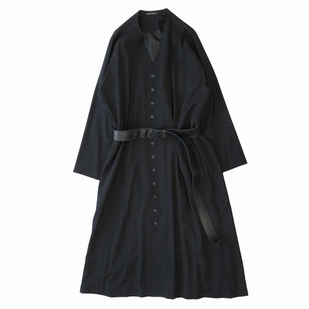 【中古】新品同様 Yohji Yamamoto POUR HOMME ヨウジヤマモトプールオム 18AW 多釦 ノーカラー ロング コート ジャケット ブルゾン 3 黒 ブラック メンズ Re:MODE ブランド古着のリモード|Re:MODE ブランド古着のリモード