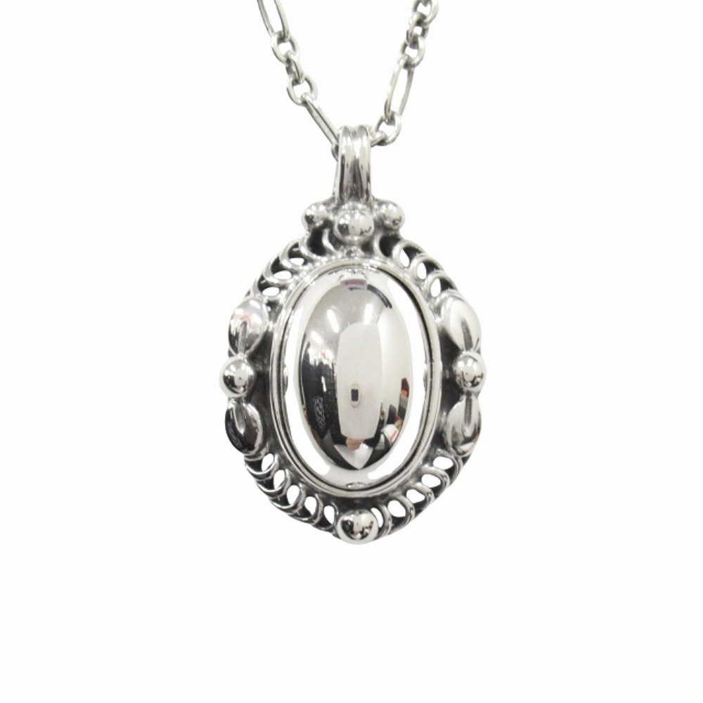 【中古】新品同様 Georg Jensen ジョージジェンセン 新品仕上げ済 1995 トケイソウ パッションフラワー モチーフ ネックレス SV925 シルバー メンズ レディース Re：MODE ブランド古着のリモード｜Re：MODE　ブランド古着のリモード