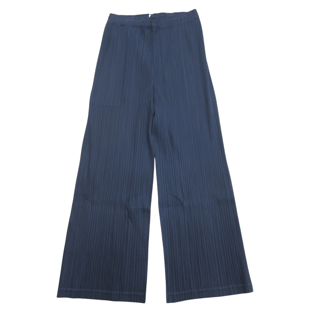 【中古】未使用 PLEATS PLEASE プリーツプリーズ 25ss プリーツ加工 パンツ アンクル イージー ISSEY MIYAKE イッセイミヤケ 2 ネイビー レディース Re：MODE ブランド古着のリモード
