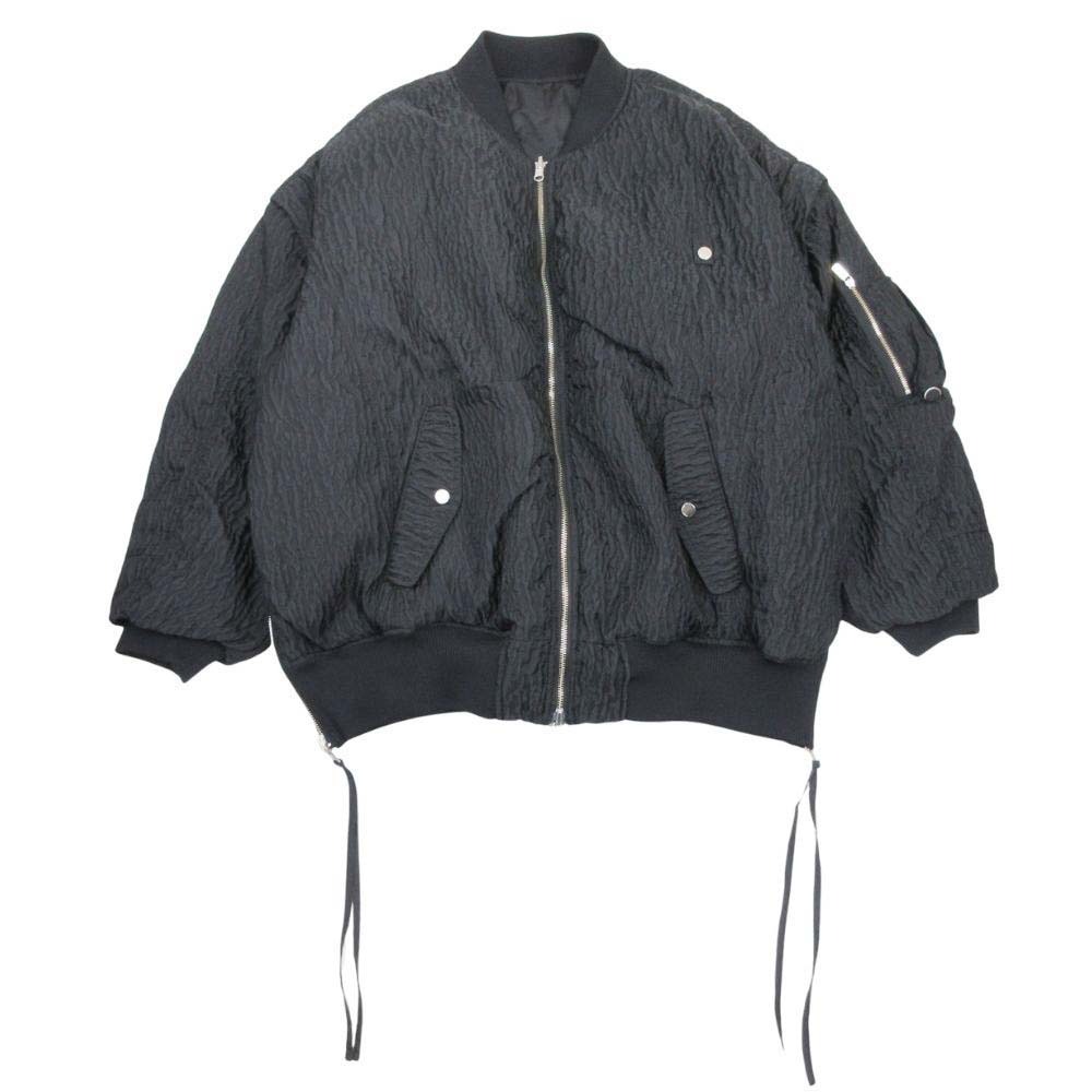 【中古】美品 MAISON SPECIAL メゾンスペシャル 24aw Reversible MA-1 ジャガード ボンバージャケット 4WAY ベスト F 黒 ブラック レディース Re：MODE ブランド古着のリモード
